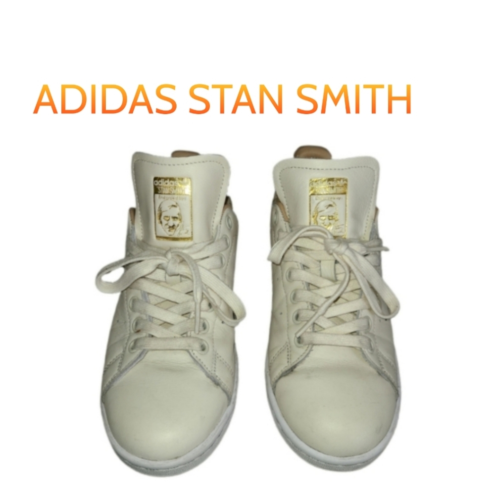 ADIDAS "STAN SMITH", ORIGINALS WOMEN'S BEIGE TENNIS SNEAKERS